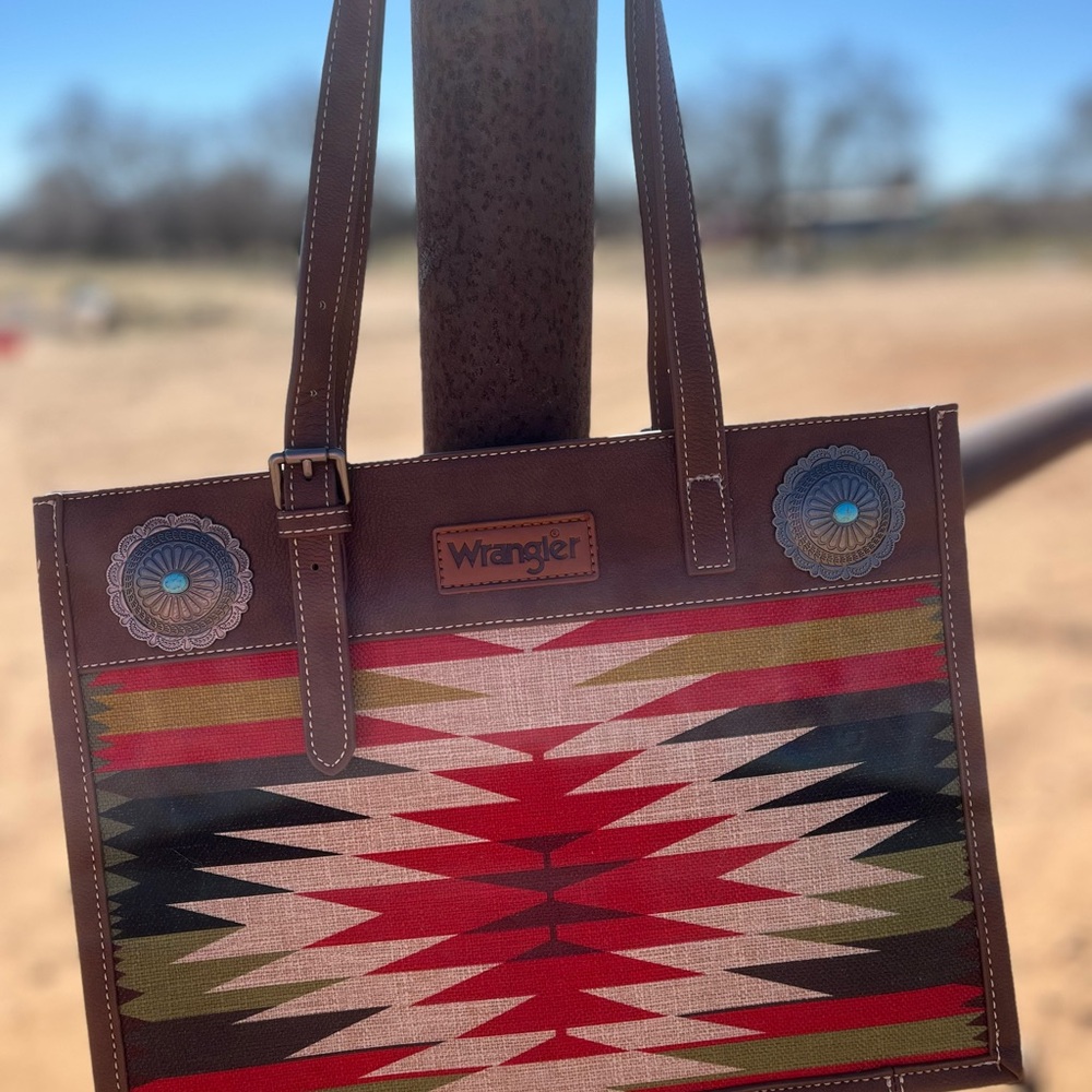 Wrangler Brown Patterned Tote Bag
